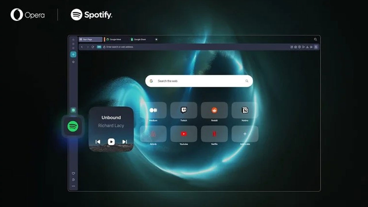 Opera tarayıcıya Spotify teması: Sadece dinlemeyin, izleyin!