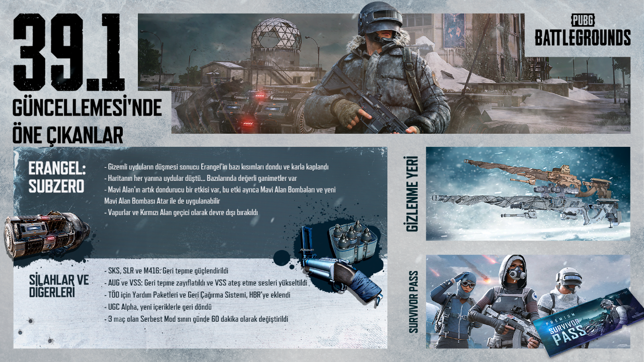 PUBG: BATTLEGROUNDS'a kış geldi: Erangel: Subzero, Balenciaga iş birliği ve yeni mod