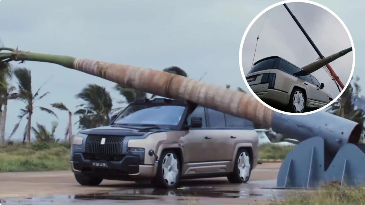 Yeni dayanıklılık standardı: BYD U8’in tavanına tonluk ağaç düşürüldü!