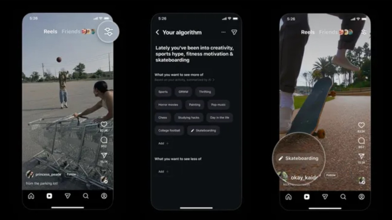 Instagram’dan büyük yenilik: Reels algoritması artık kullanıcı kontrolünde