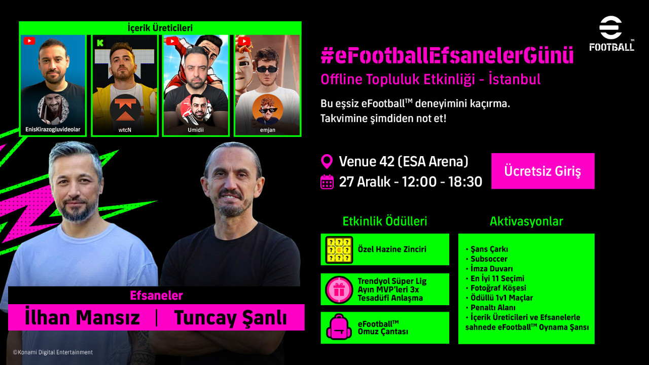 eFootball oyuncu buluşması, İstanbul'da düzenlecek etkinlikte gerçekleşecek
