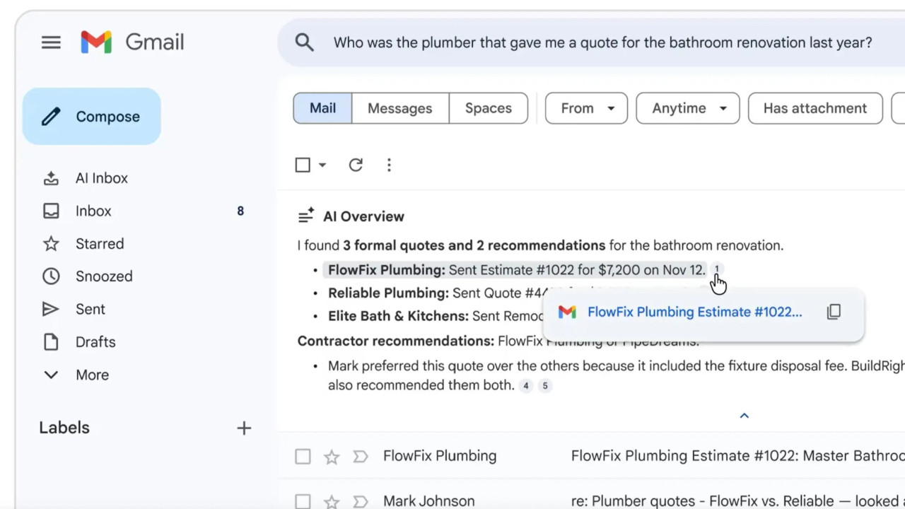 Gmail’e büyük yapay zekâ güncellemesi: Gemini 3 destekli yeni özellikler