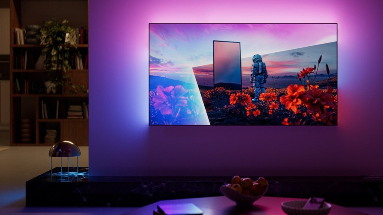 Philips 2026 model televizyonlarında Ambilight deneyimini odaya yayan AmbiScape'i sundu