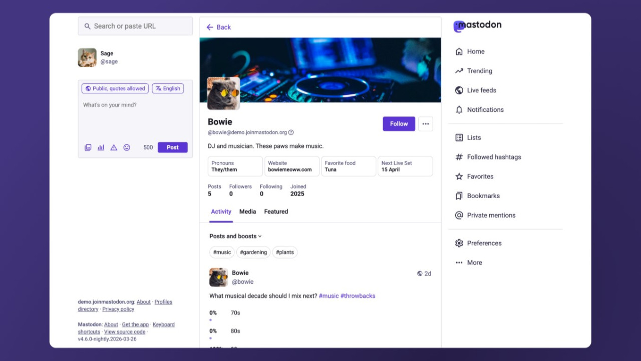X ve Threads alternatifi Mastodon, profilleri daha basit ve görsel hâle getiriyor