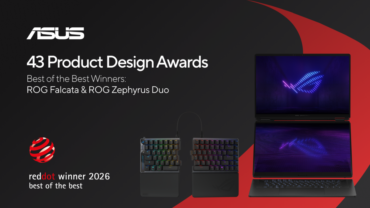 ASUS ve ROG, 2026 Red Dot ödüllerinden 43 ödülle ayrıldı